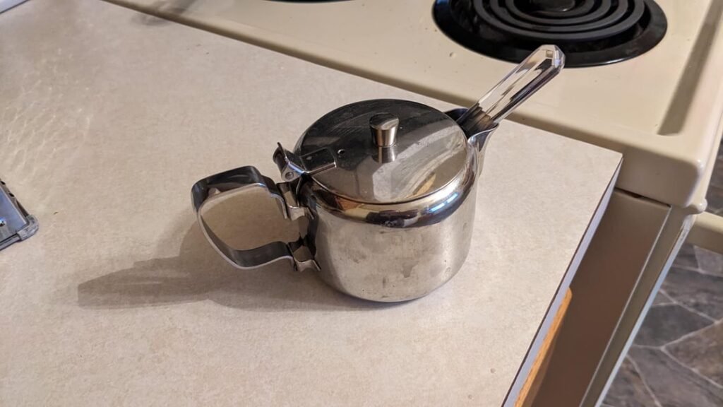 This vintage creamer dispenser makes the perfect salt cellar