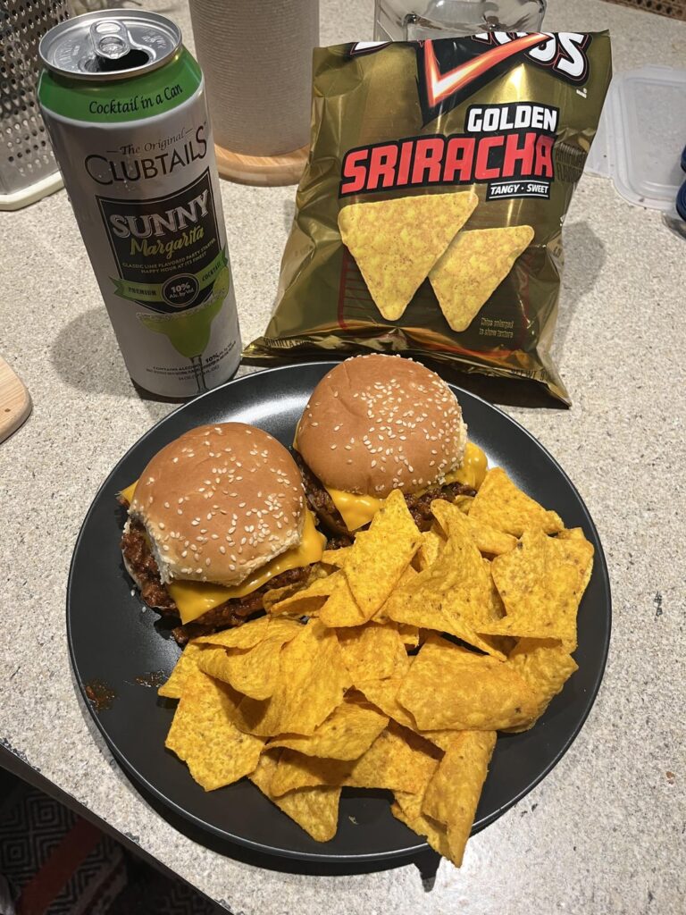 After laying in bed hungover all morning scrolling this sub and poopfromabutt I decided I wanted to sloppy joes. There’s a lot left.