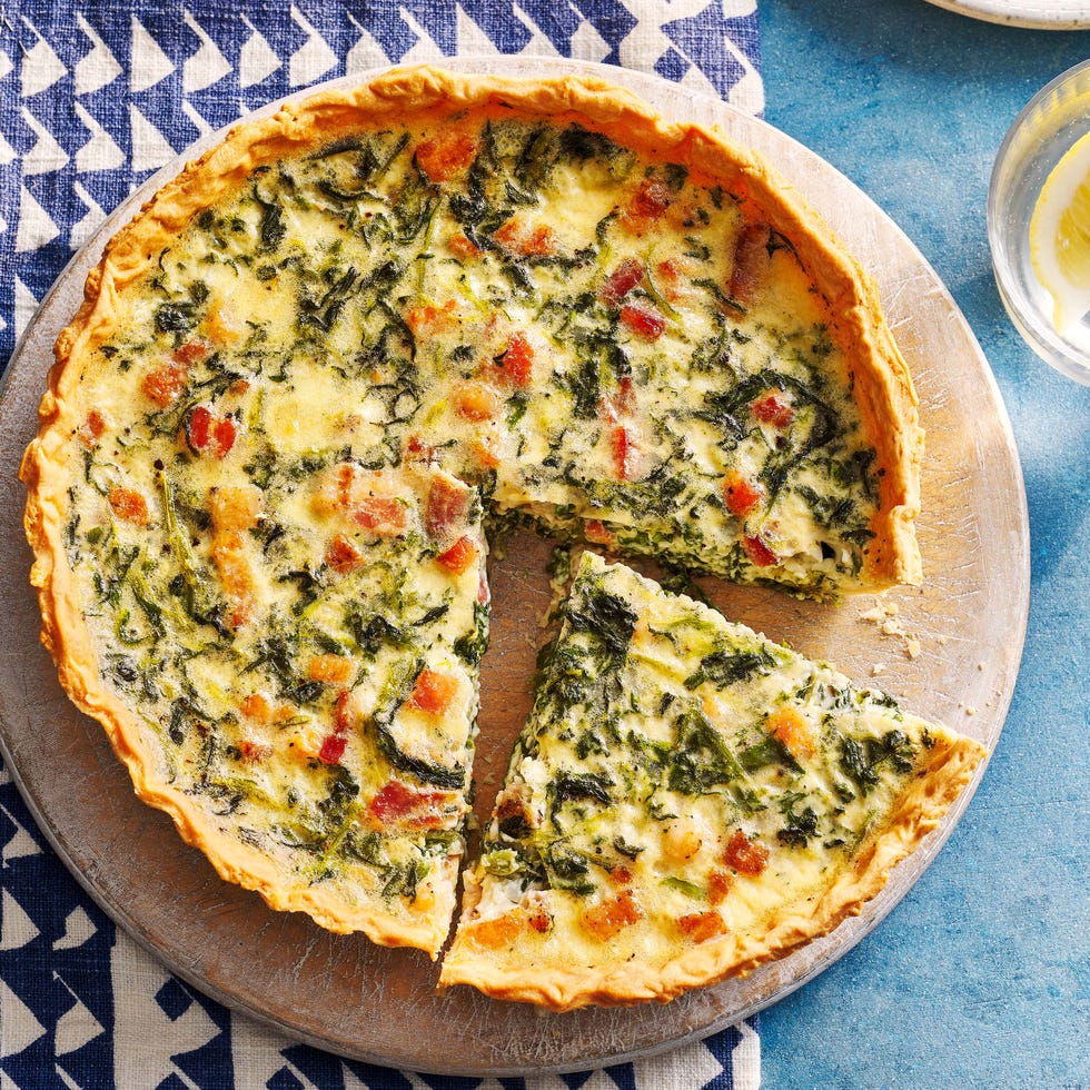 spinach and bacon quiche