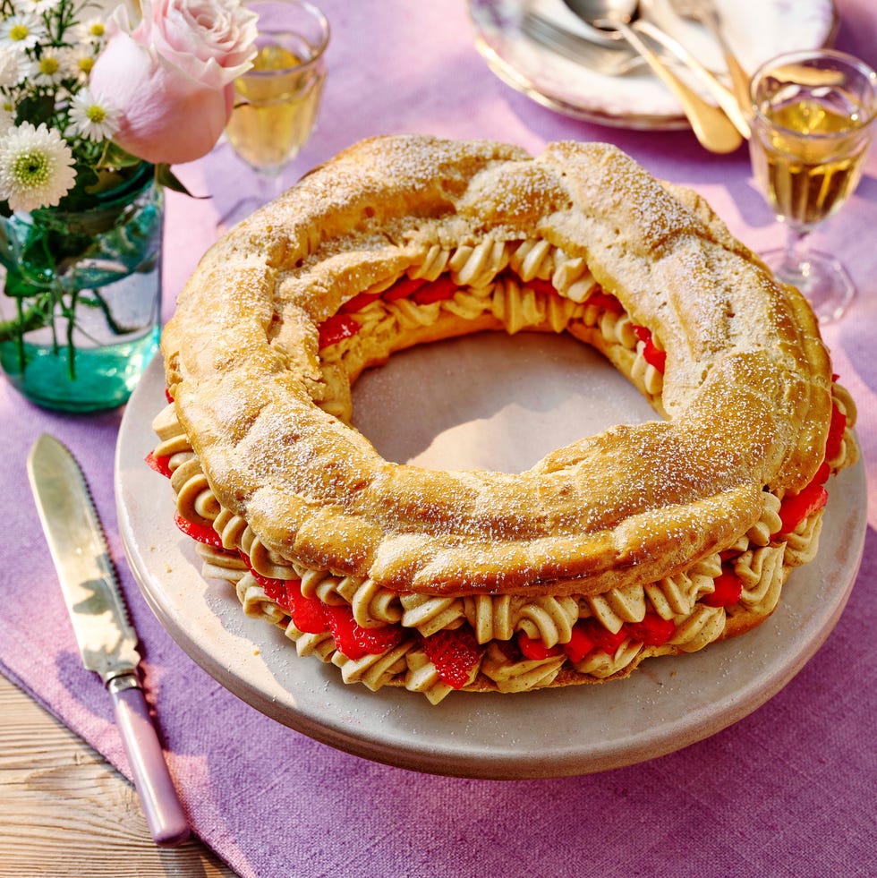 strawberries and cream paris brest