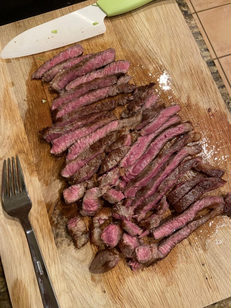 Thin steaks are an art. Would y’all call this medium rare or medium?
