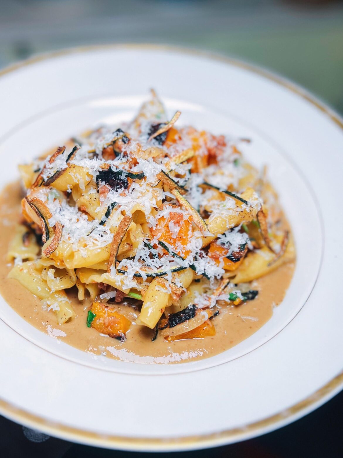 Campanelle with what was in the fridge