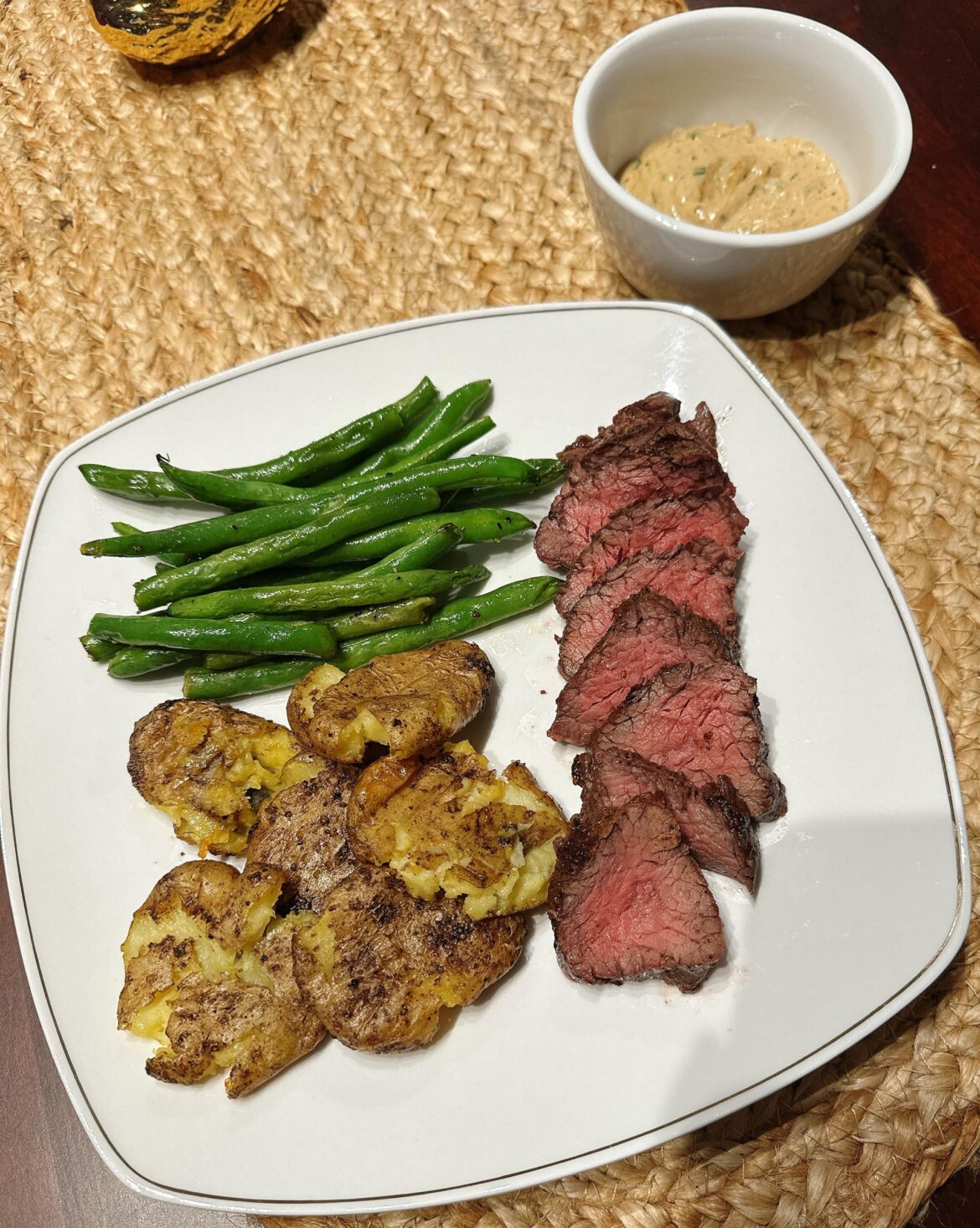 Steak with Parmesan Chive Sauce