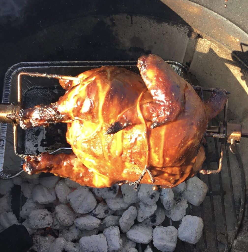 First try at rotisserie chicken