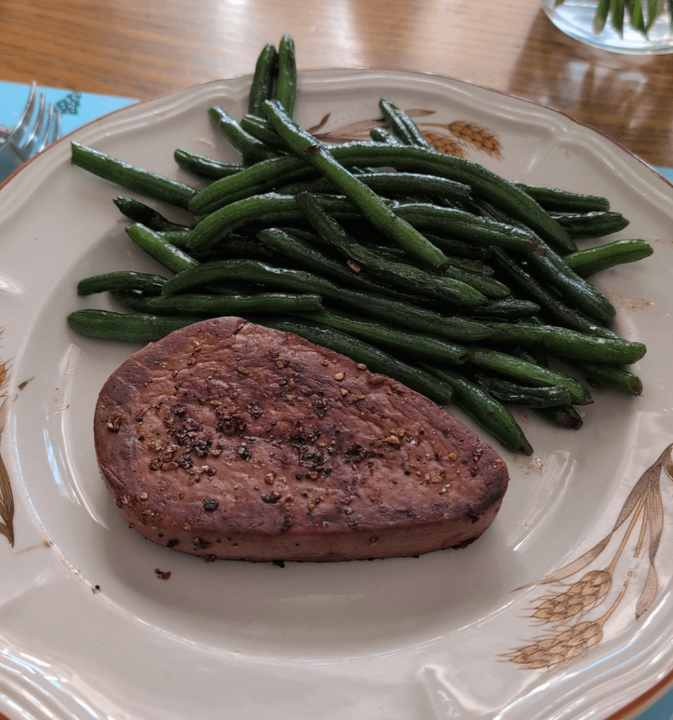Meati mushroom steak with Disney inspired garlic green beans - hbu?