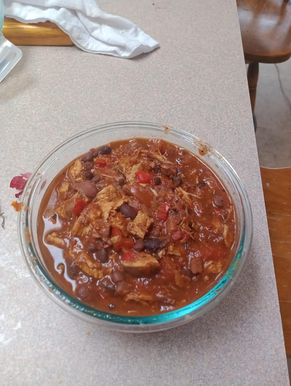 Black bean and Chick chilli with Cajun seasoning