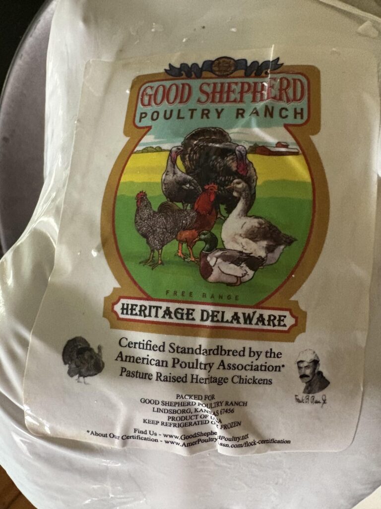 My first heritage chicken. Salt, pepper, and olive oil