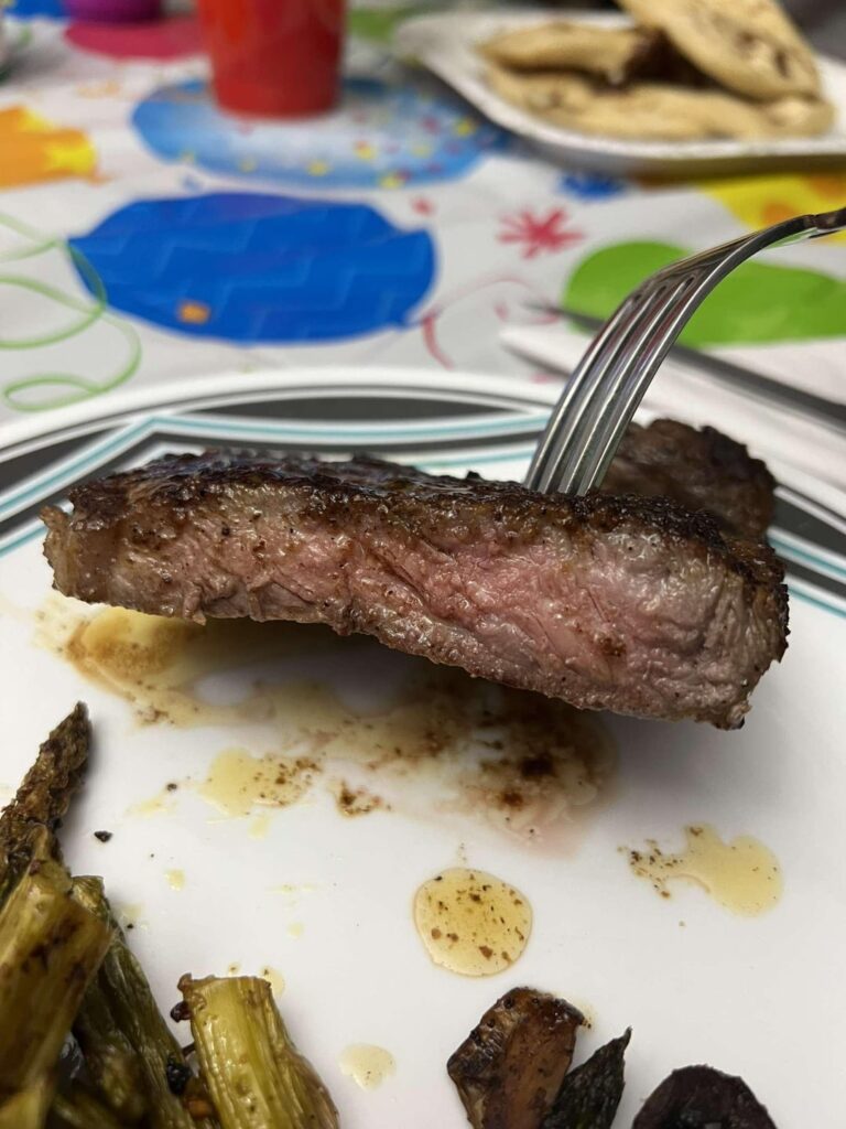 Wifey likes her steaks cooked well done.