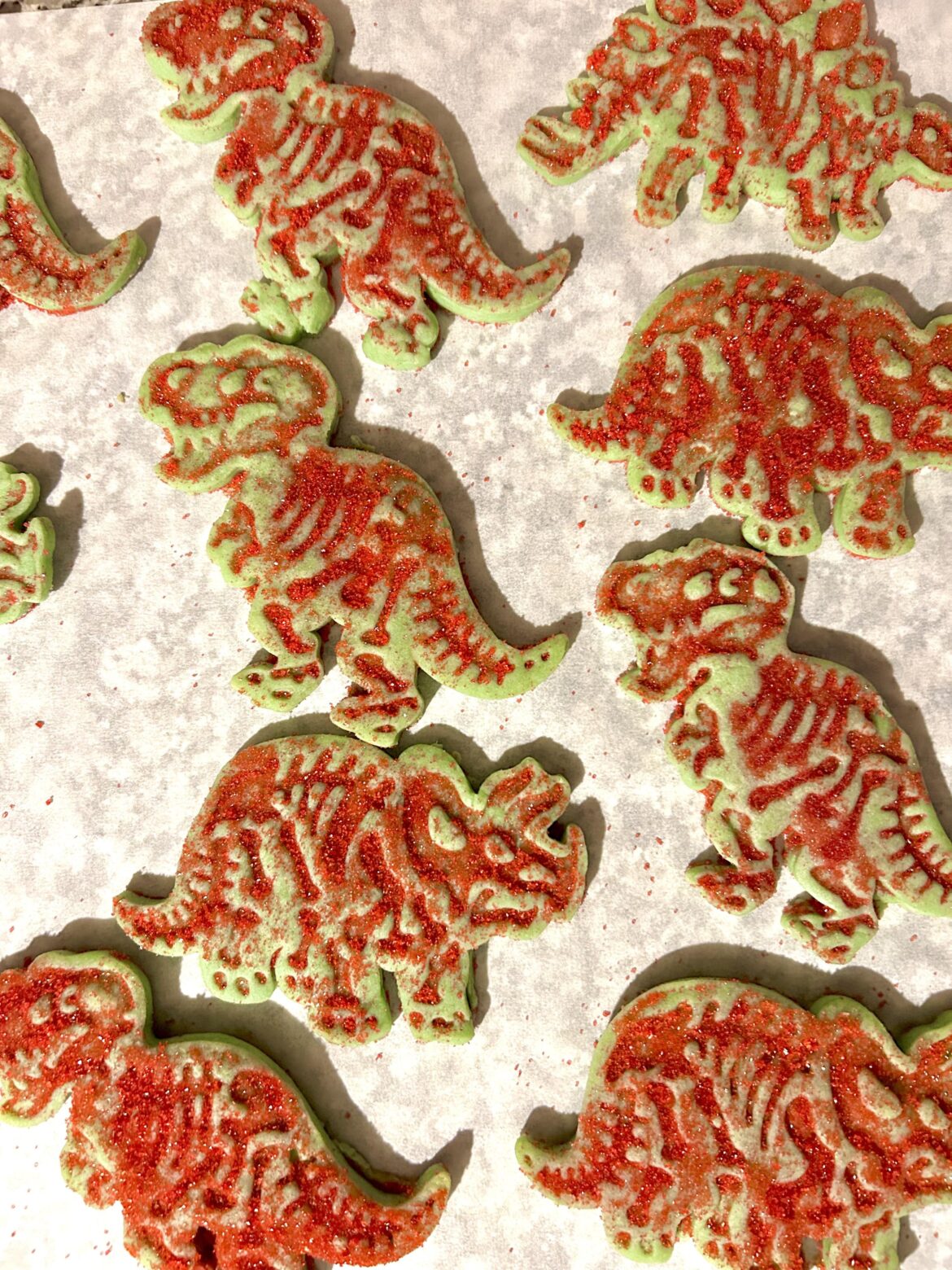 Dinosaur cookies from the 90s