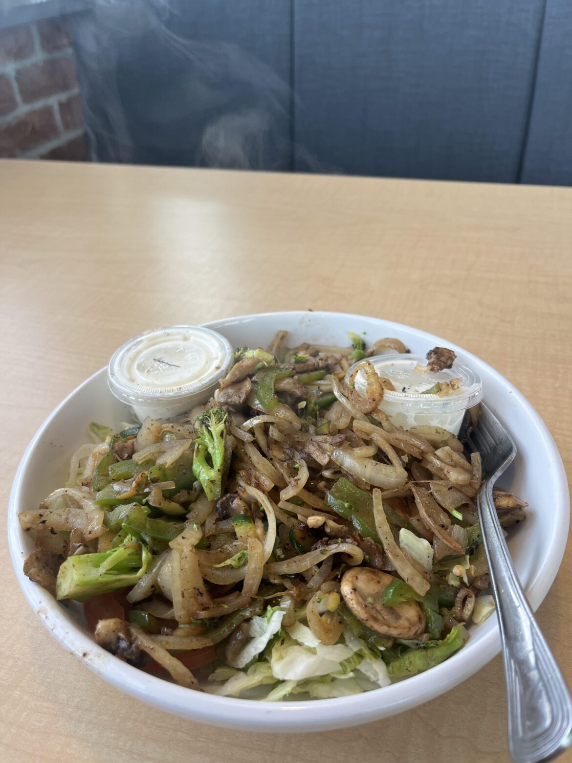 Grilled veggie salad predominantly onion 🙂‍↔️