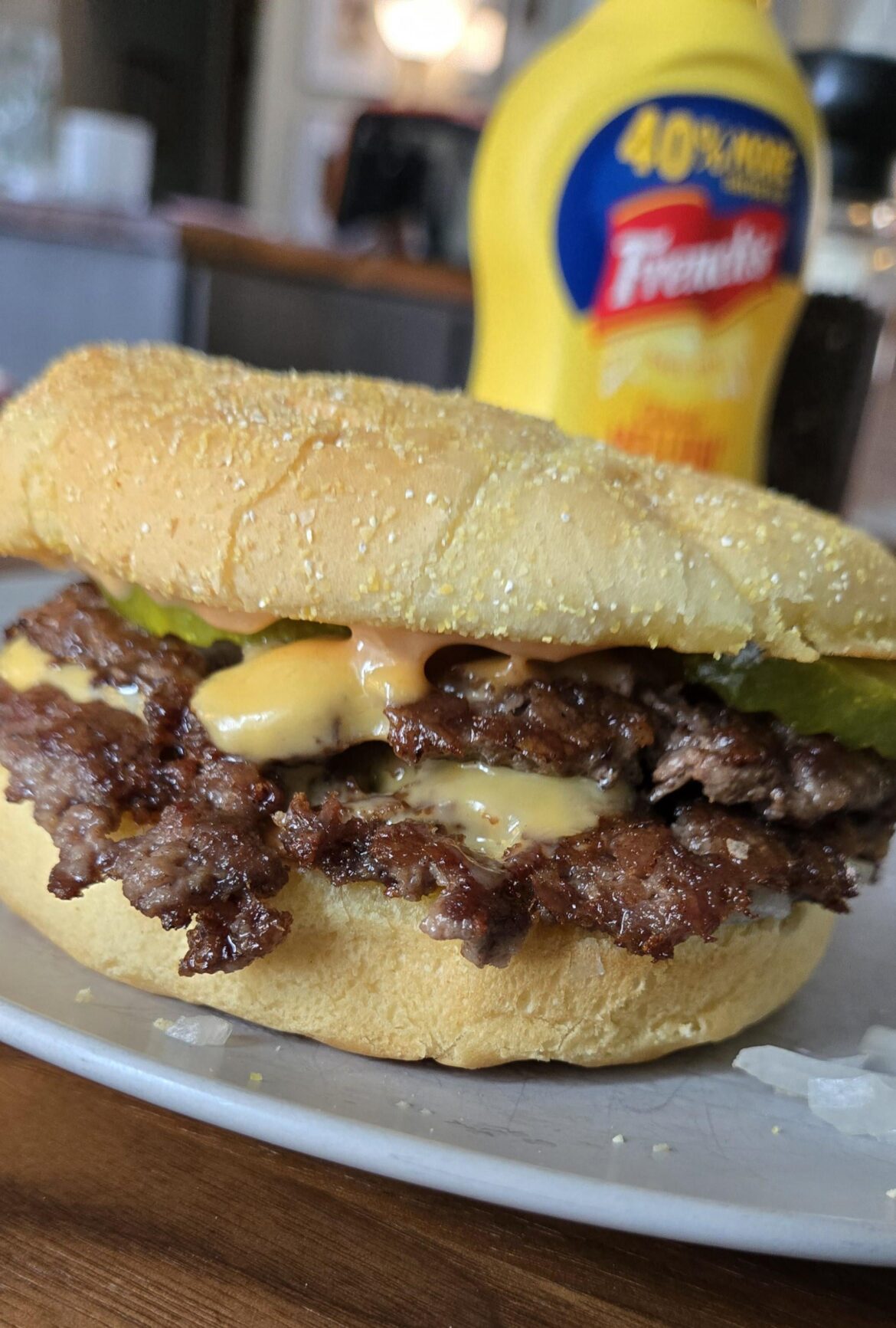 Quick smash burger for lunch