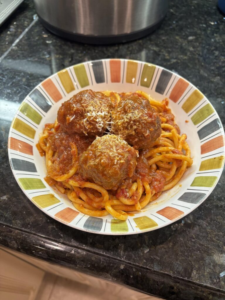 Bucatini and Meatballs