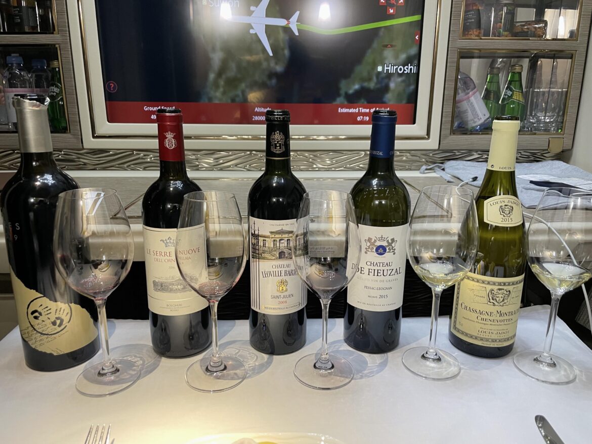 Wine tasting on my last flight