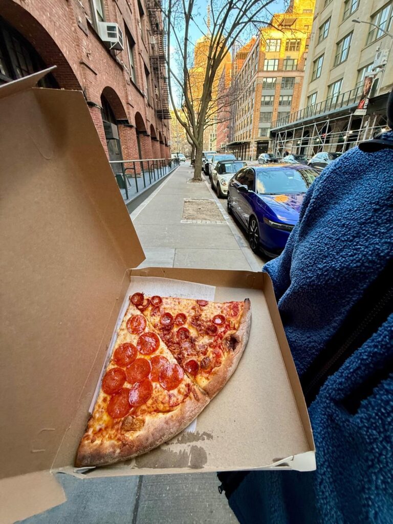 Few of many in NYC; II Matone, Grind, Los Tacos No.1, Prince Street Pizza, iPizza, Best Pizza, L'Industrie.