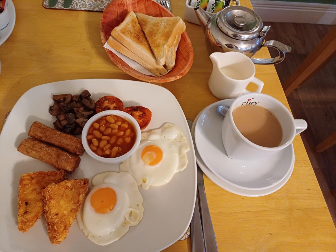 Arkale Lodge, Carlisle UK, vegetarian fryup