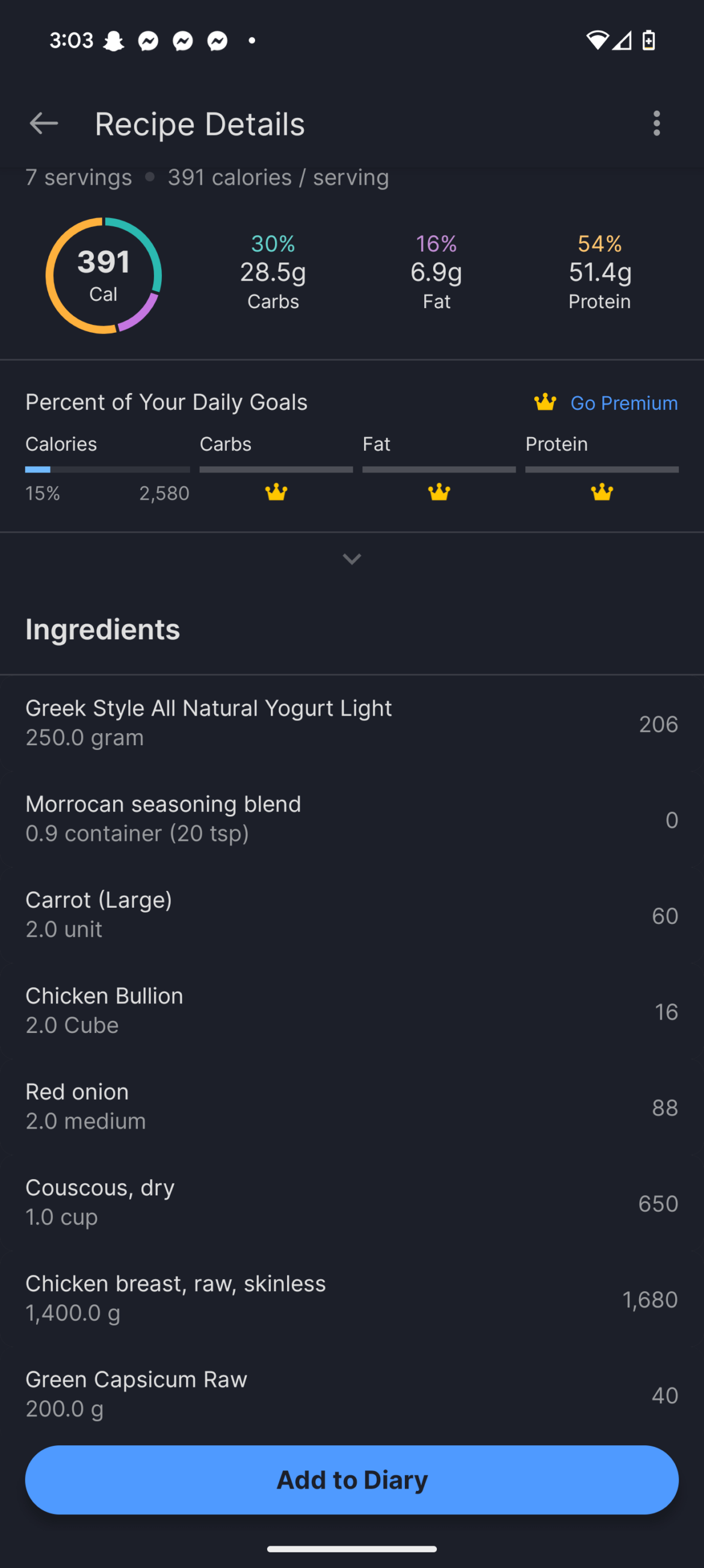 Morrocan chicken and couscous