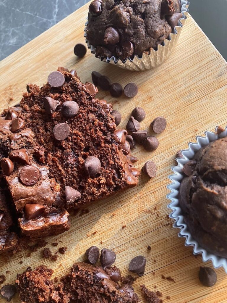 Chocolate banana bread I made..