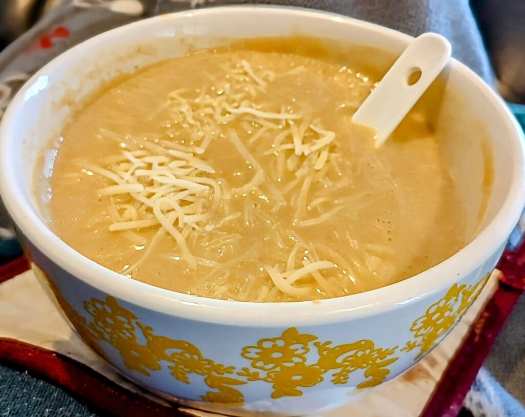 Pumped up (and pureed) some pre-packaged soup