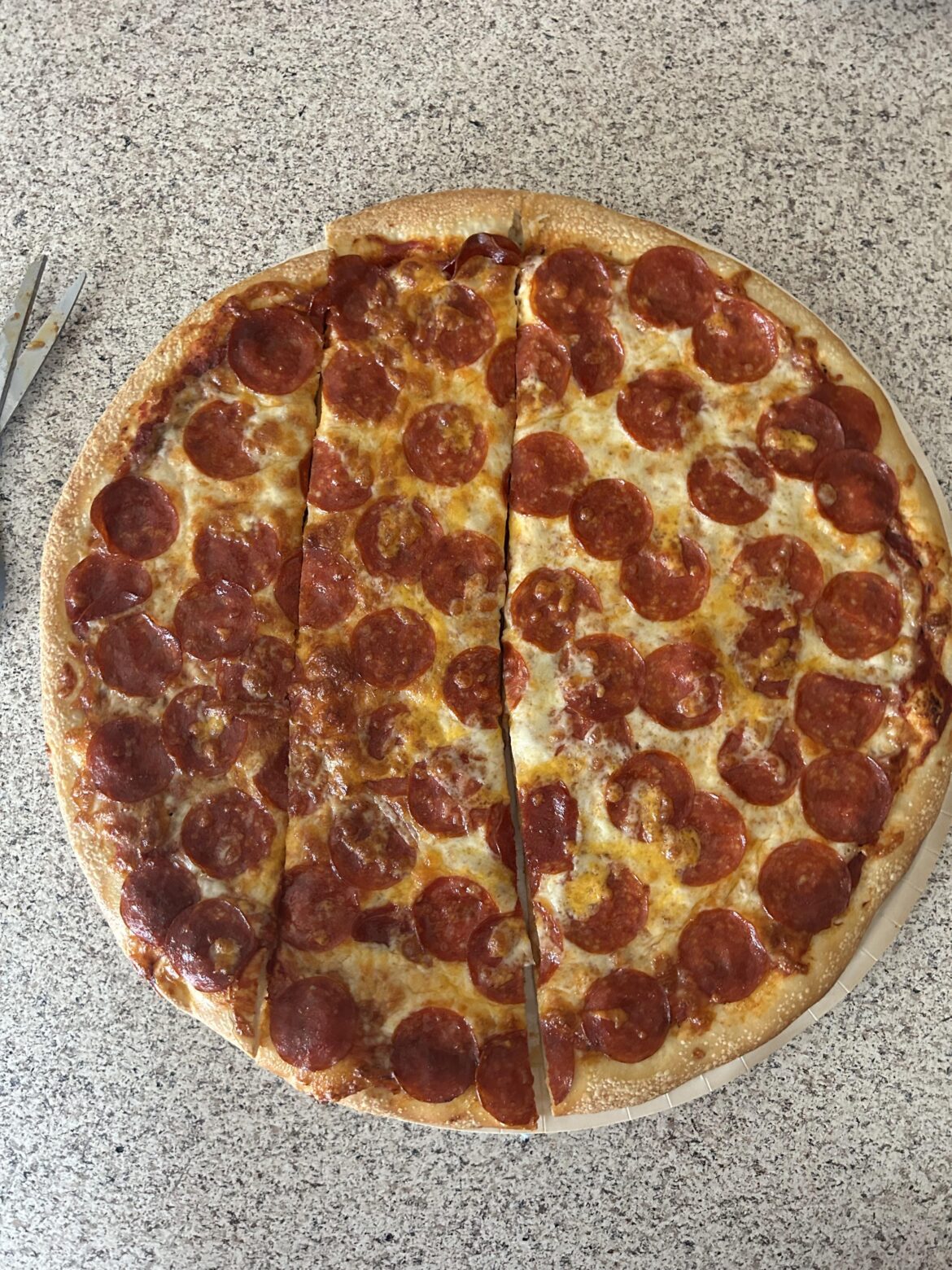 OOP asked their wife if they could have a quarter of the pizza and she cut it like this…