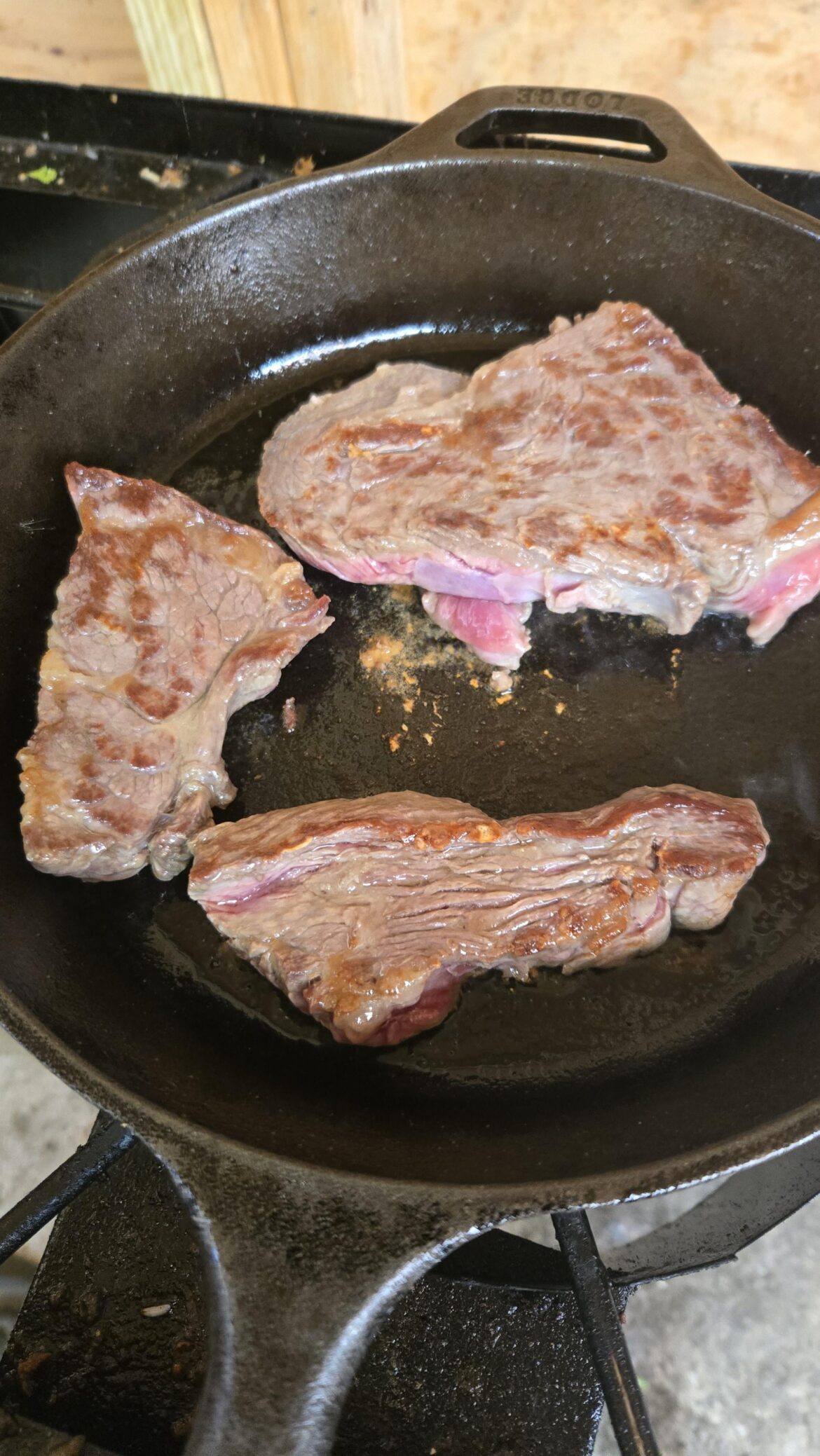 Why the heck does my steak always look gray after I flipped them over?