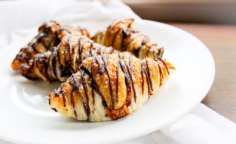  Chocolate Hazelnut Croissants