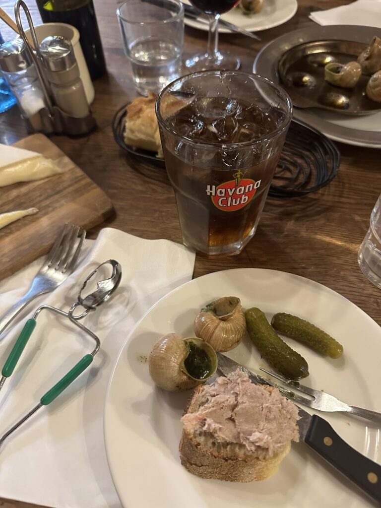 Pate, Escargot, Beef/Pork & Potatos at Robert et Louise, Paris