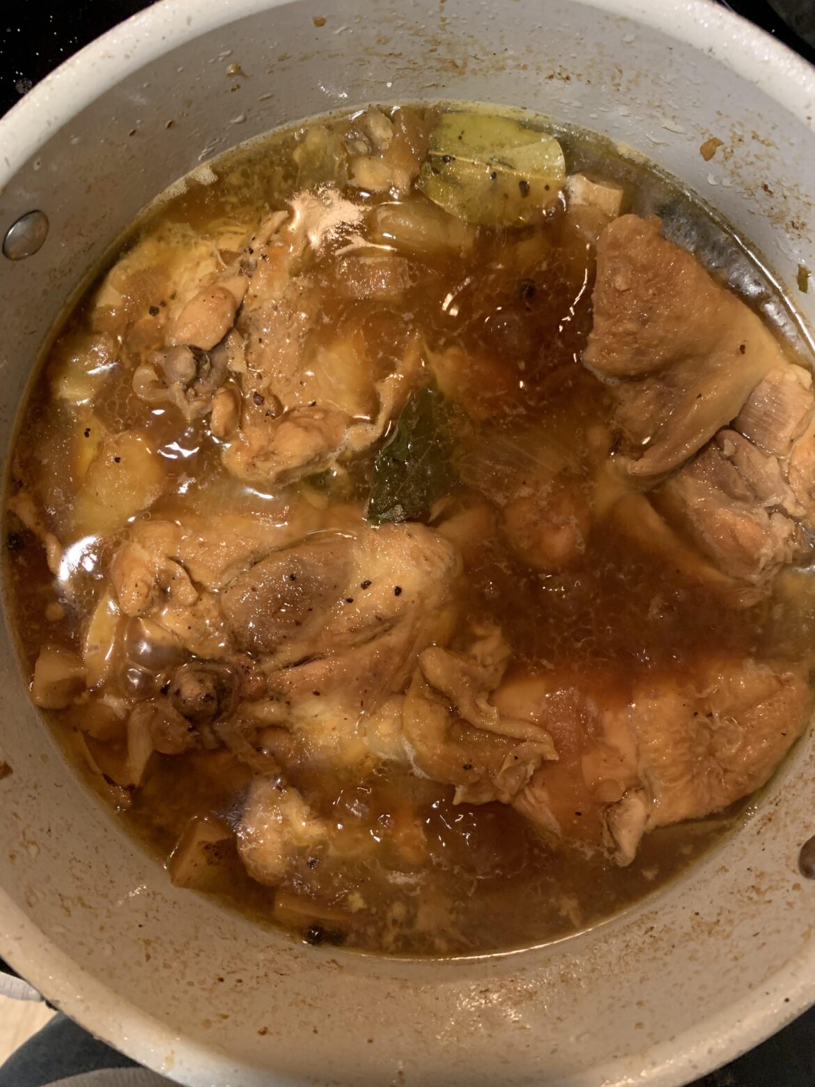 Vodka with drunk Chicken Adobo