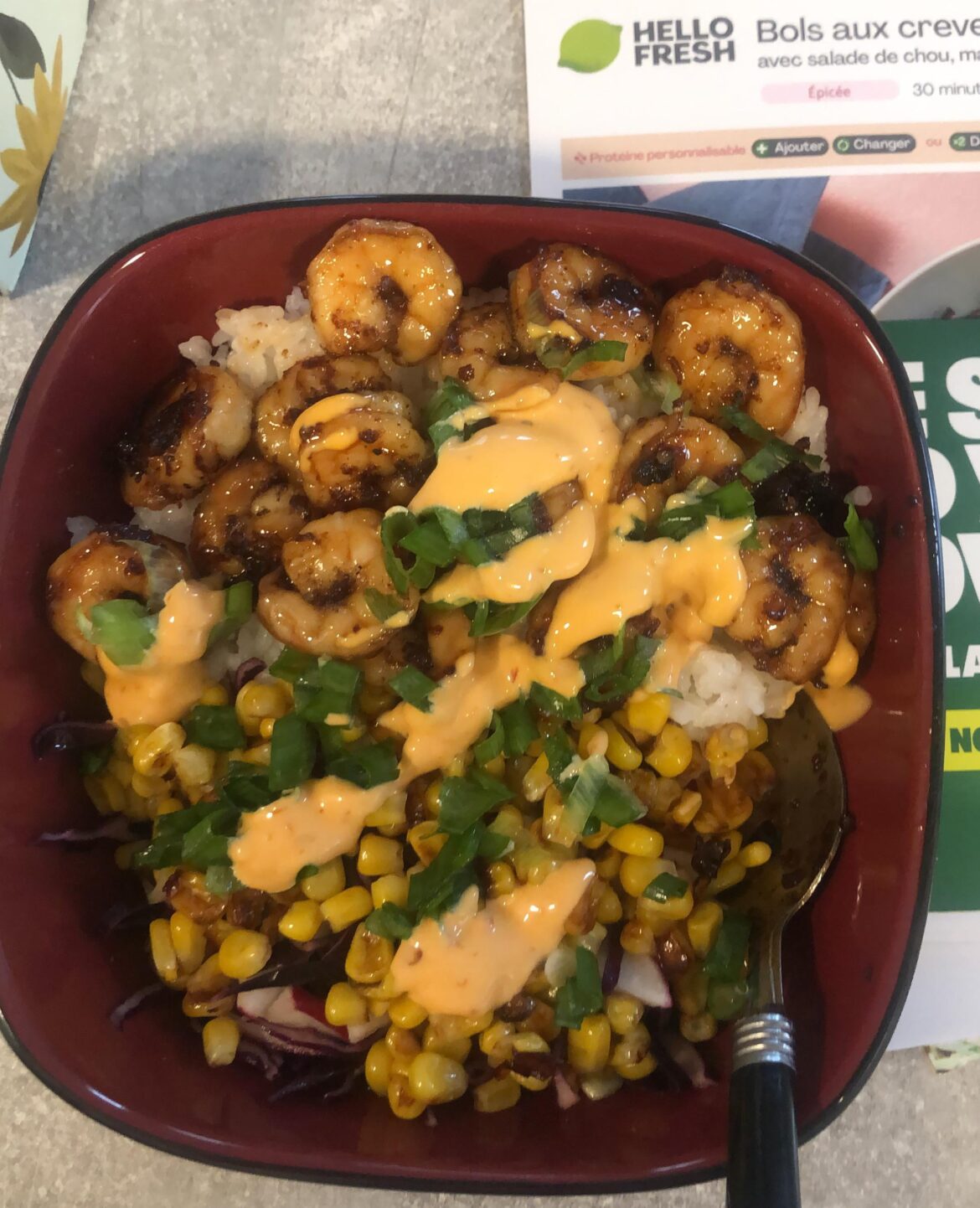 warm shrimp poke-style bowls
