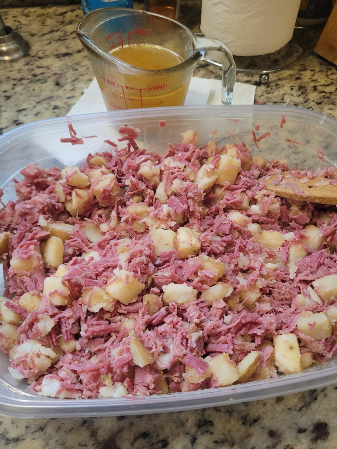 3lbs of Corned beef hash ready to chill and portion