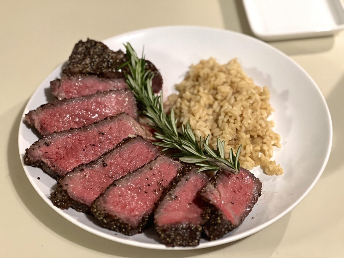 First steak in the new apartment