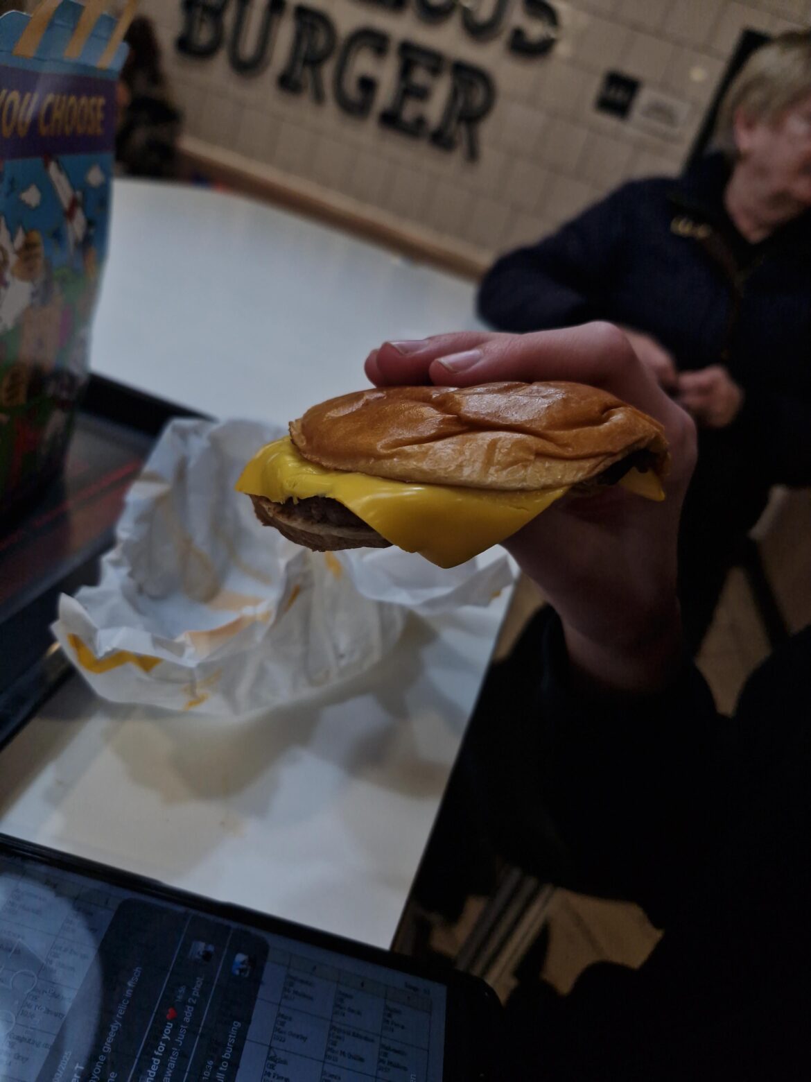 This sad ass burger my friend got