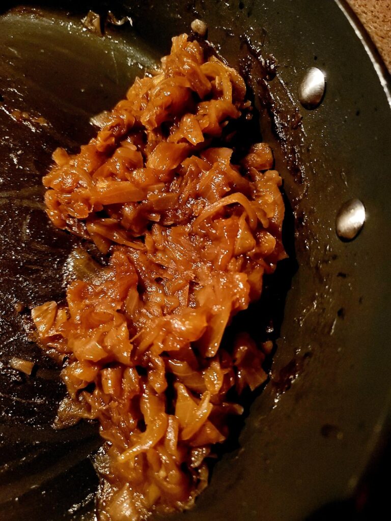 I finally achieved truly jammy, caramelized onions!