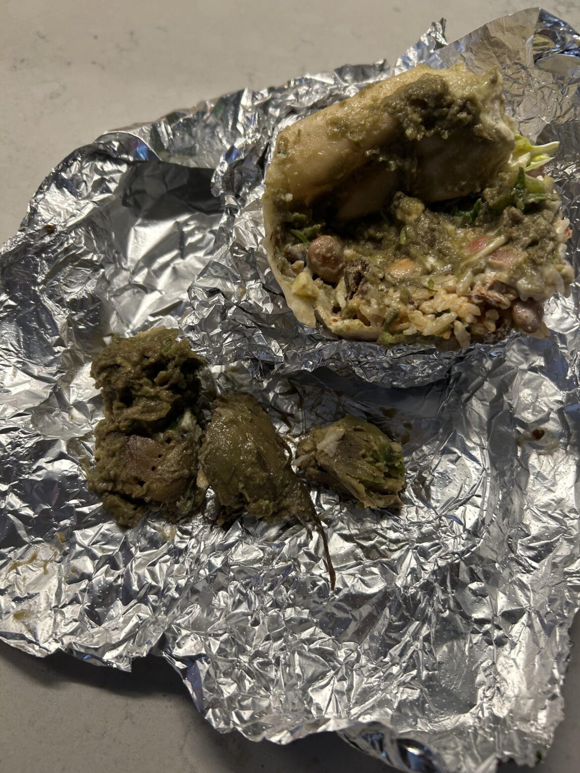 3 whole ass pits in my chipotle burrito