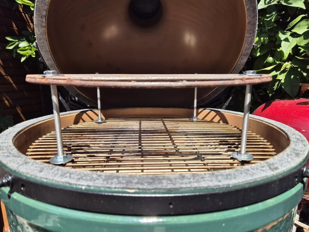 Rigged up a double rack using an old Weber grate (excuse the rust)