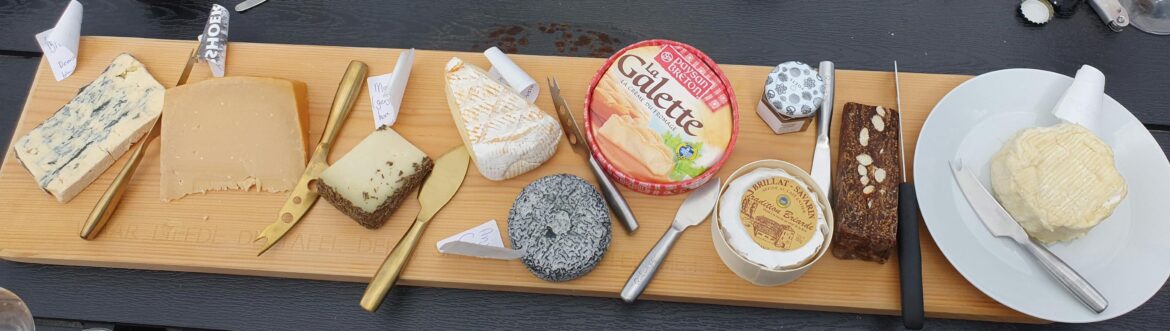 Today is a good day. Blue Castello, Old Remeker, Manchego with rosemary, Brie de Meaux, Chevre Anjou, La Galette, Brillat-Savarin and Le Delice de Bourgogne.