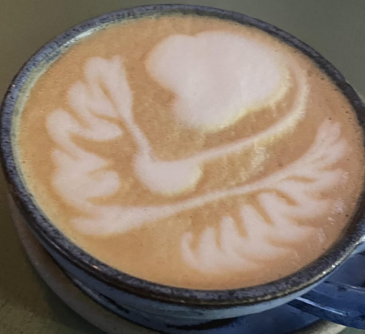 Art on my latte today, I couldn’t identify what it is, although it’s really nice. What do you guys think it is?