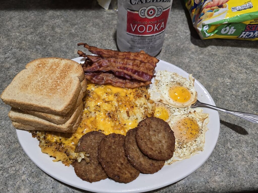 When you get too drunk and make breakfast for dinner.