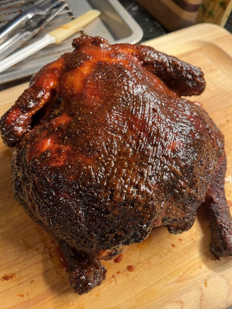 Smoked Bourbon Maple Chicken.