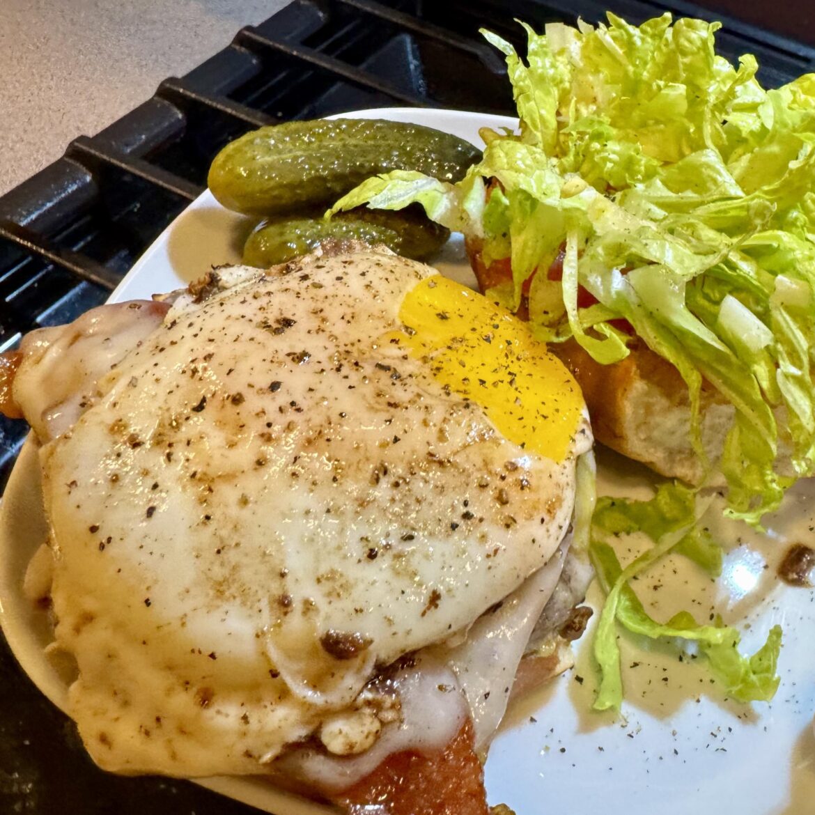 Bacon Mushroom Onion Swiss Smash Burger