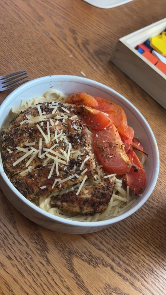 Creamy chicken and bacon spaghetti