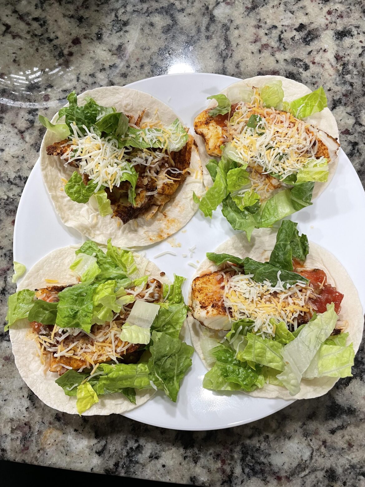 Fish tacos, 436 calories, 59g protein