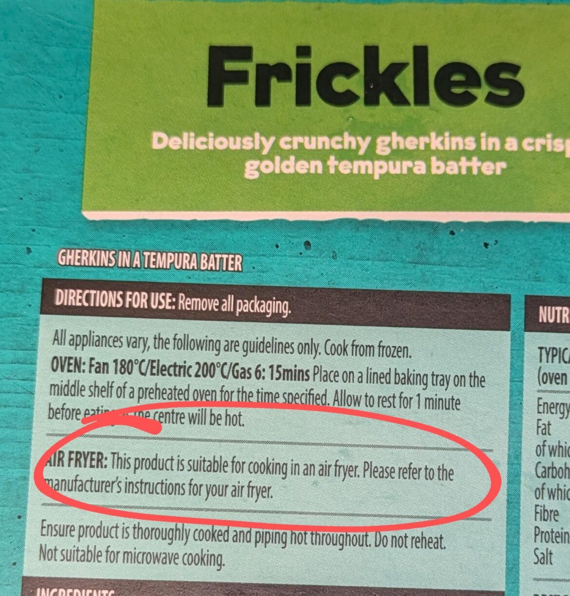 "Suitable for Air Frying"