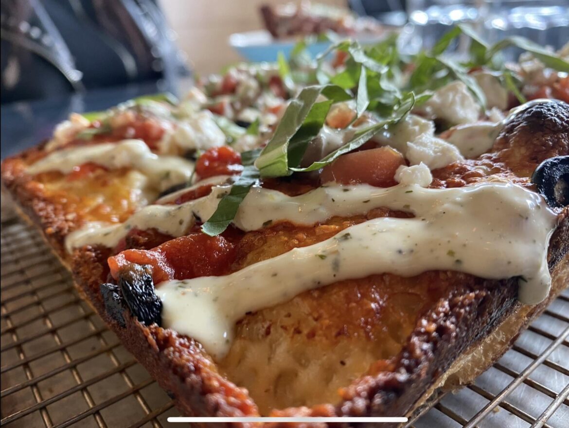 Detroit style pizza.