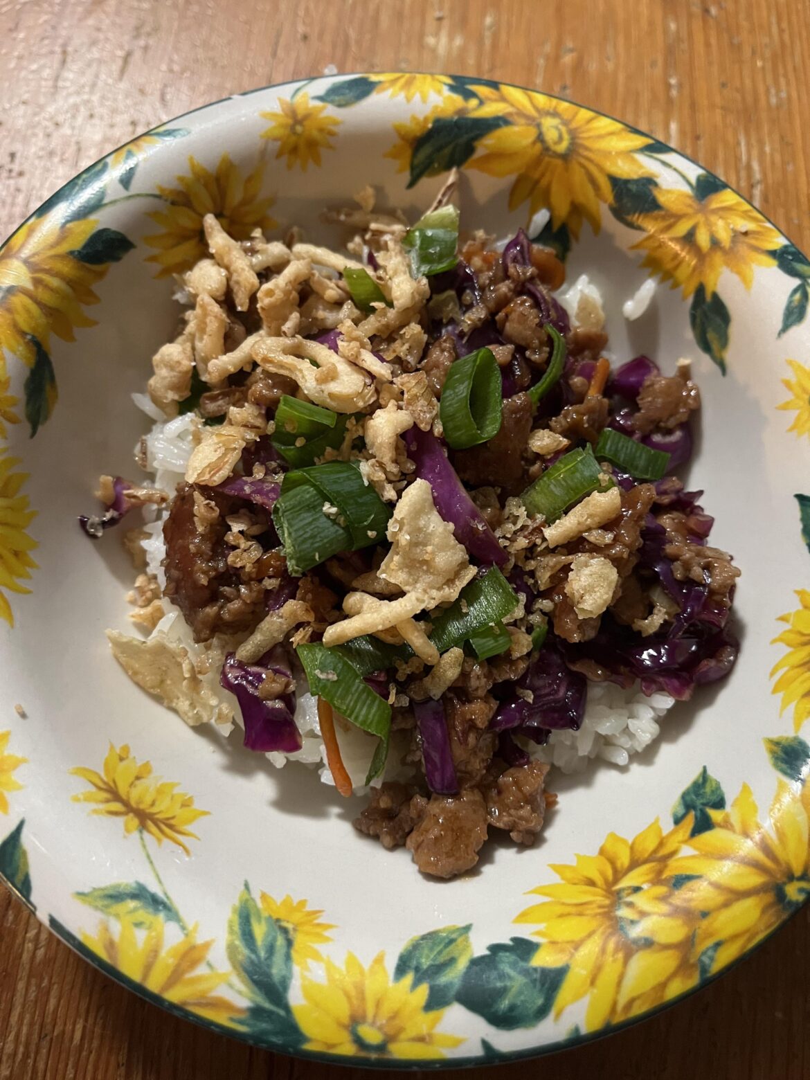Pork bowl tonight! Very easy and extremely tasty
