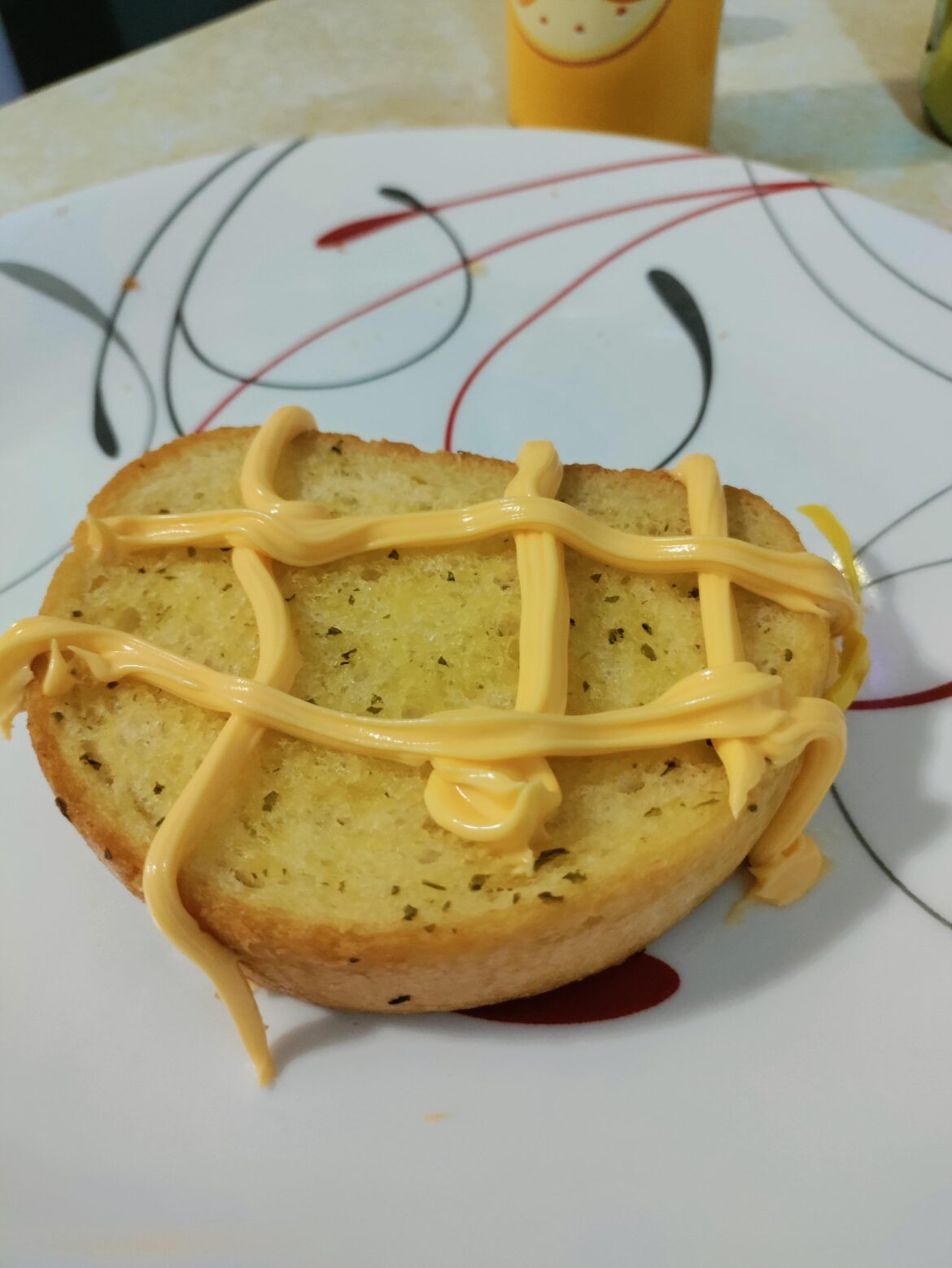 Texas Toast with American aerosol cheese spray!