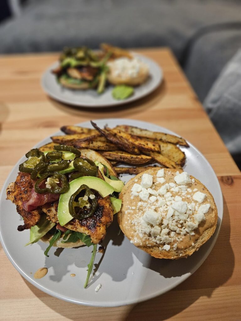 Cowboy-style chicken burgers