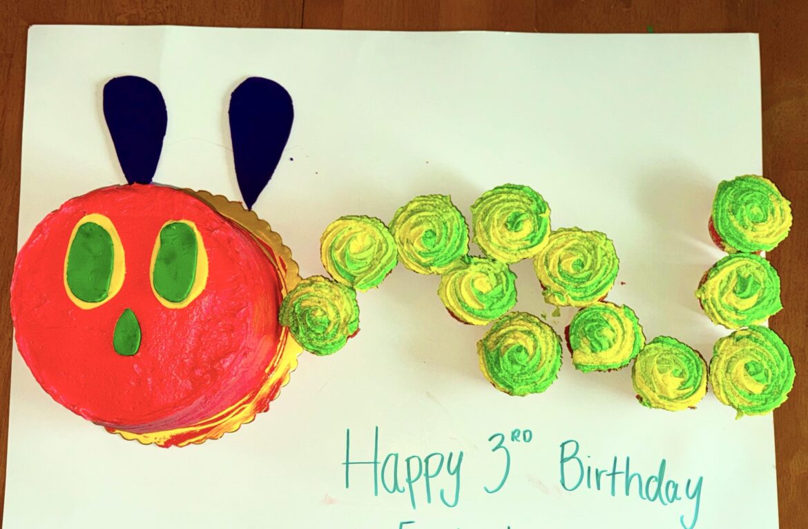 My first cake I ever made, a hungry caterpillar for my daughter’s birthday. It’s her favorite story and I’m really proud of it!!