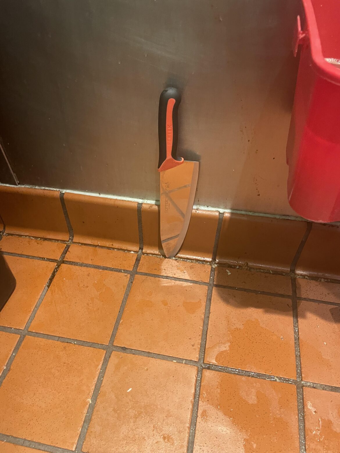 Knife fell when I was hanging it on the wall