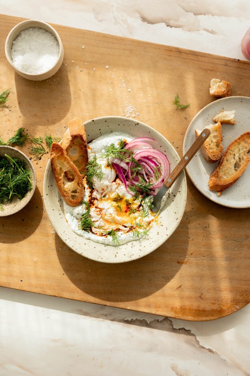 spicy turkish eggs bowl