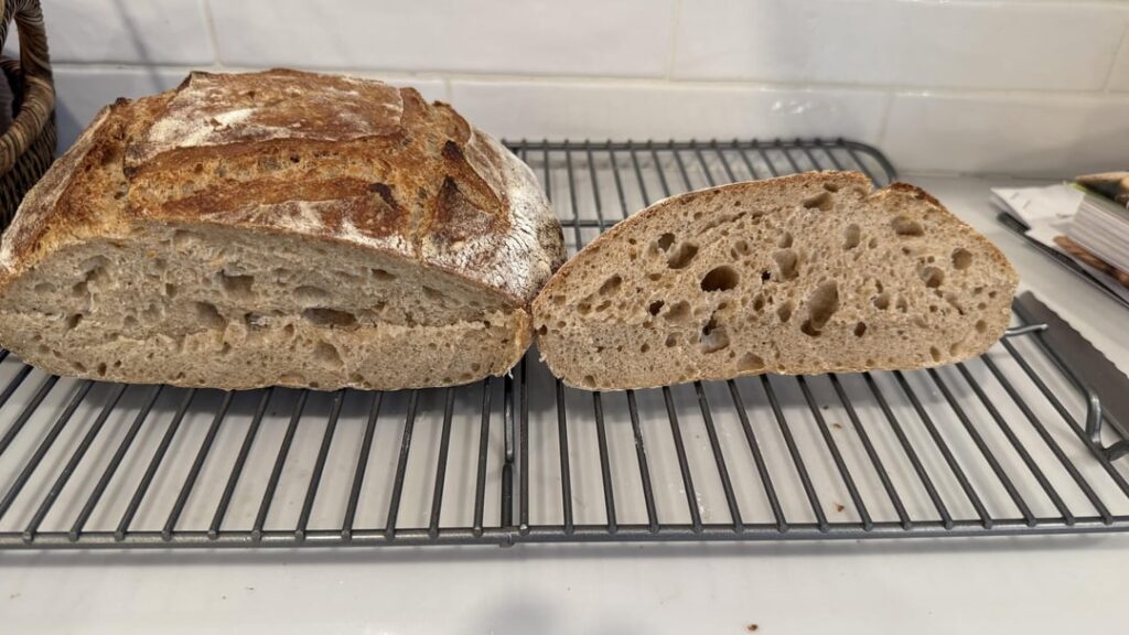 First loaf that didn’t make me want to dump my starter out the window! First loaf that didn’t make me want to dump my starter out the window!